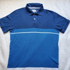 Aeropostale mens small blue white polo short sleeve shirt